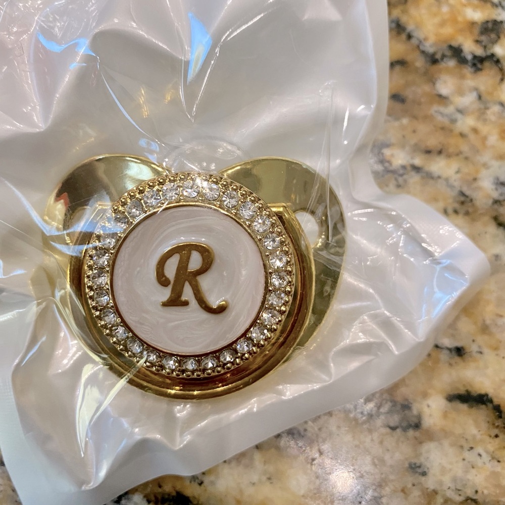 COPY - Monogrammed Pacifier w/clip & cover
